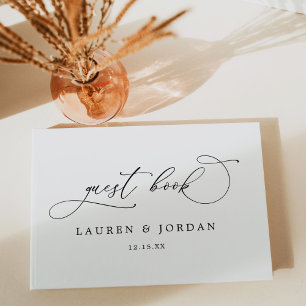Elegant Calligraphy Script Photo Wedding Gastenboek