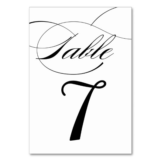 Elegant Calligraphy Script Table Numbers Card Kaart (Achterkant)