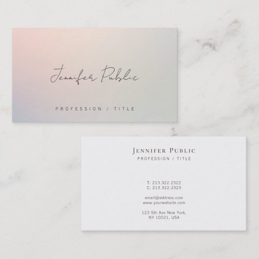 Elegant Calligraphy Script Template Professional Visitekaartje (Voorkant / Achterkant)