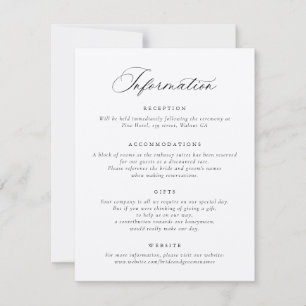Elegant Calligraphy Script Weddeninformatie Kaart