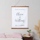 Elegant Calligraphy Script Weddenschap Welkom Hangend Wandkleed (Slaapkamer)