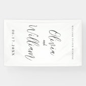 Elegant Calligraphy Script Weddenschap Welkom Spandoek (Horizontaal)