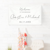 Elegant Calligraphy Script Weddenschap Welkom Spandoek (Insitu)