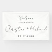 Elegant Calligraphy Script Weddenschap Welkom Spandoek (Horizontaal)