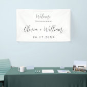 Elegant Calligraphy Script Weddenschap Welkomstban Spandoek (Beurs)