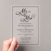 Elegant Calligraphy Script Wedding Acryl Uitnodigingen (Insitu (Draagbaar))