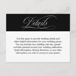 Elegant Calligraphy Script Wedding Details Briefkaart