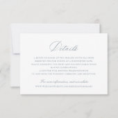 Elegant Calligraphy Script Wedding Details Insert Kaart (Voorkant)