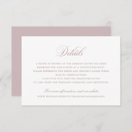 Elegant Calligraphy Script Wedding Details Insert Kaart