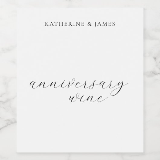 Elegant Calligraphy Script Wedding Guestbook Wijn Etiket (Enkel label)