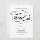 Elegant Calligraphy Script Wedding Invitation Kaart (Voorkant)