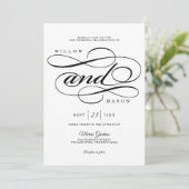 Elegant Calligraphy Script Wedding Invitation Kaart (Staand voorkant)