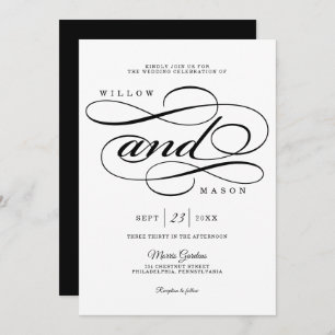 Elegant Calligraphy Script Wedding Invitation Kaart