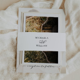 Elegant Calligraphy Script Wedding Invitation Uitnodigingen Wikkel