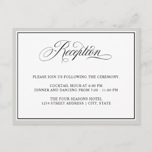 Elegant Calligraphy Script Wedding Reception Briefkaart
