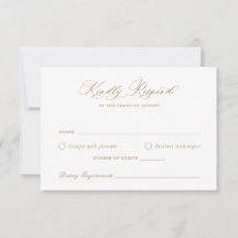 Elegant Calligraphy Script Wedding RSVP Kaart