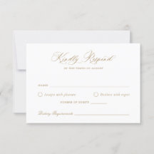 Elegant Calligraphy Script Wedding RSVP Kaart