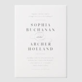 Elegant Calligraphy Script Wedding Vellum Uitnodigingen (Voorkant)