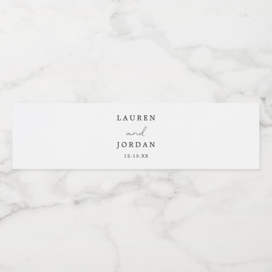 Elegant Calligraphy Script Wedding Waterfles Etiket (Enkel label)