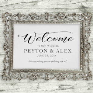 Elegant Calligraphy Script Welcome to our Wedding Poster