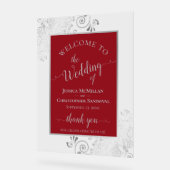 Elegant Calligraphy Silver & Red Wedding Welcome (Angle)