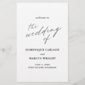 Elegant Calligraphy Simple Budget Wedding Programm Flyer (Voorkant)