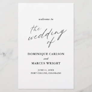 Elegant Calligraphy Simple Budget Wedding Programm Flyer