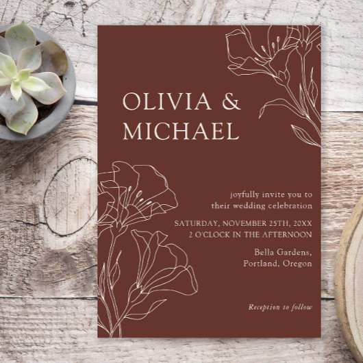 Elegant Calligraphy Simple Minimalist Wedding Kaart