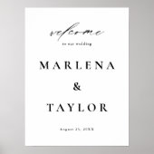 Elegant Calligraphy Simple Wedding Welcome Poster (Voorkant)