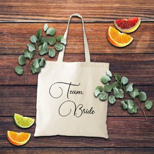Elegant Calligraphy Team Bruid Bruiloft Tote Bag