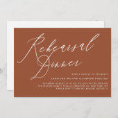 Elegant Calligraphy Terracotta Rehearsal Dinner Kaart (Voorkant / Achterkant)