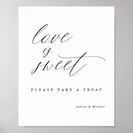 Elegant Calligraphy Trouw Love is Sweet Bord Poster