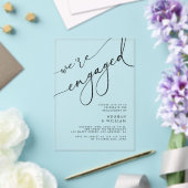 Elegant Calligraphy We zijn Engaged Party Acryl Uitnodigingen (Insitu (Huwelijk))