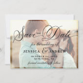 Elegant Calligraphy Wedding 2 FOTO Save the Date (Voorkant)