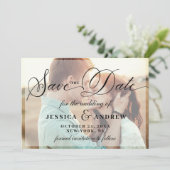 Elegant Calligraphy Wedding 2 FOTO Save the Date (Staand voorkant)