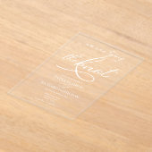 Elegant Calligraphy Wedding Acryl Uitnodigingen (Laagn)