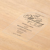 Elegant Calligraphy Wedding Acryl Uitnodigingen (Laagn)
