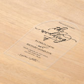 Elegant Calligraphy Wedding Acryl Uitnodigingen (Laagn)