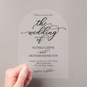 Elegant Calligraphy Wedding Acryl Uitnodigingen (Insitu (Draagbaar))