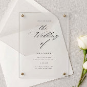 Elegant Calligraphy Wedding Acrylic Invitation