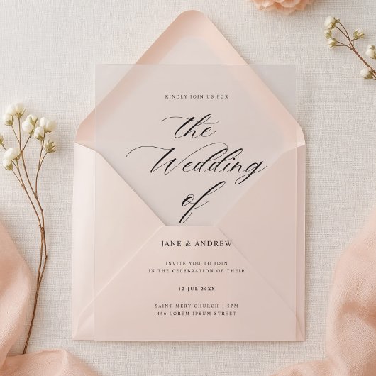 Elegant Calligraphy Wedding Acrylic Invitation