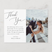 Elegant Calligraphy Wedding Bedankt Briefkaart (Voorkant)