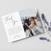 Elegant Calligraphy Wedding Bedankt Briefkaart