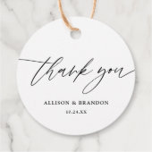 Elegant Calligraphy Wedding Bedankt voor je favori Bedankjes Labels (Achterkant)