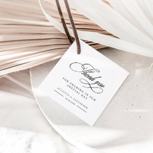 Elegant Calligraphy Wedding Bedankt voor je favori Bedankjes Labels