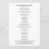 Elegant Calligraphy Wedding Ceremony Program Programma (Achterkant)