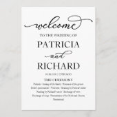 Elegant Calligraphy Wedding Ceremony Program Programma (Voorkant)