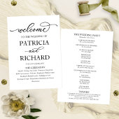Elegant Calligraphy Wedding Ceremony Program Programma