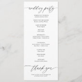 Elegant Calligraphy Wedding Ceremony Programma (Achterkant)
