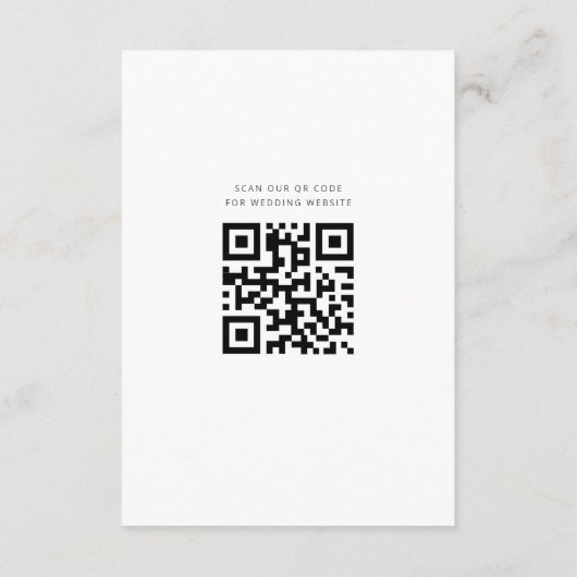 Elegant Calligraphy Wedding Details met QR Code Informatiekaartje (Achterkant)